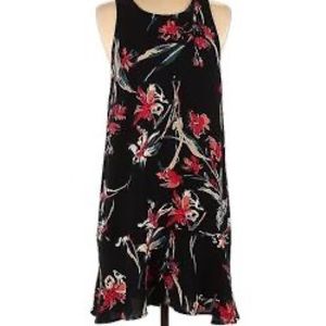 NWOT LEITH black sleeveless dress with floral design